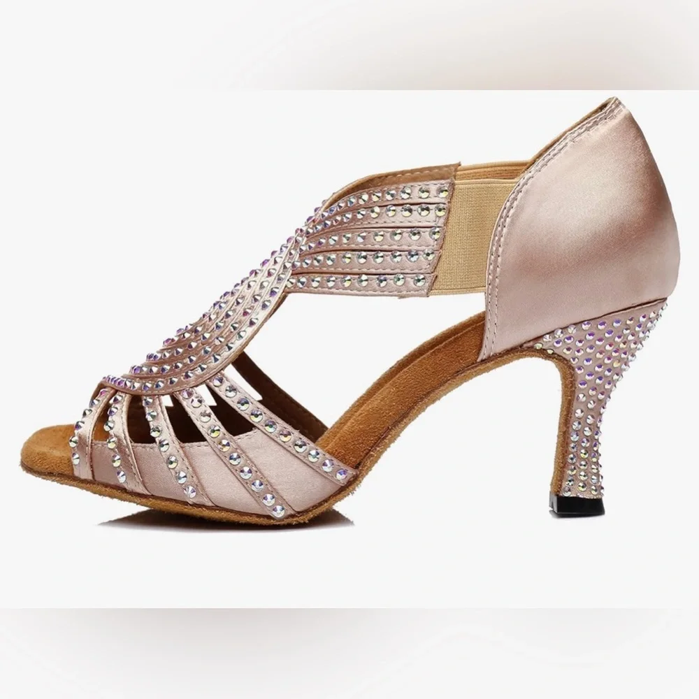 Chic Rhinestone Embellished Heels - Picture 3 of 7
